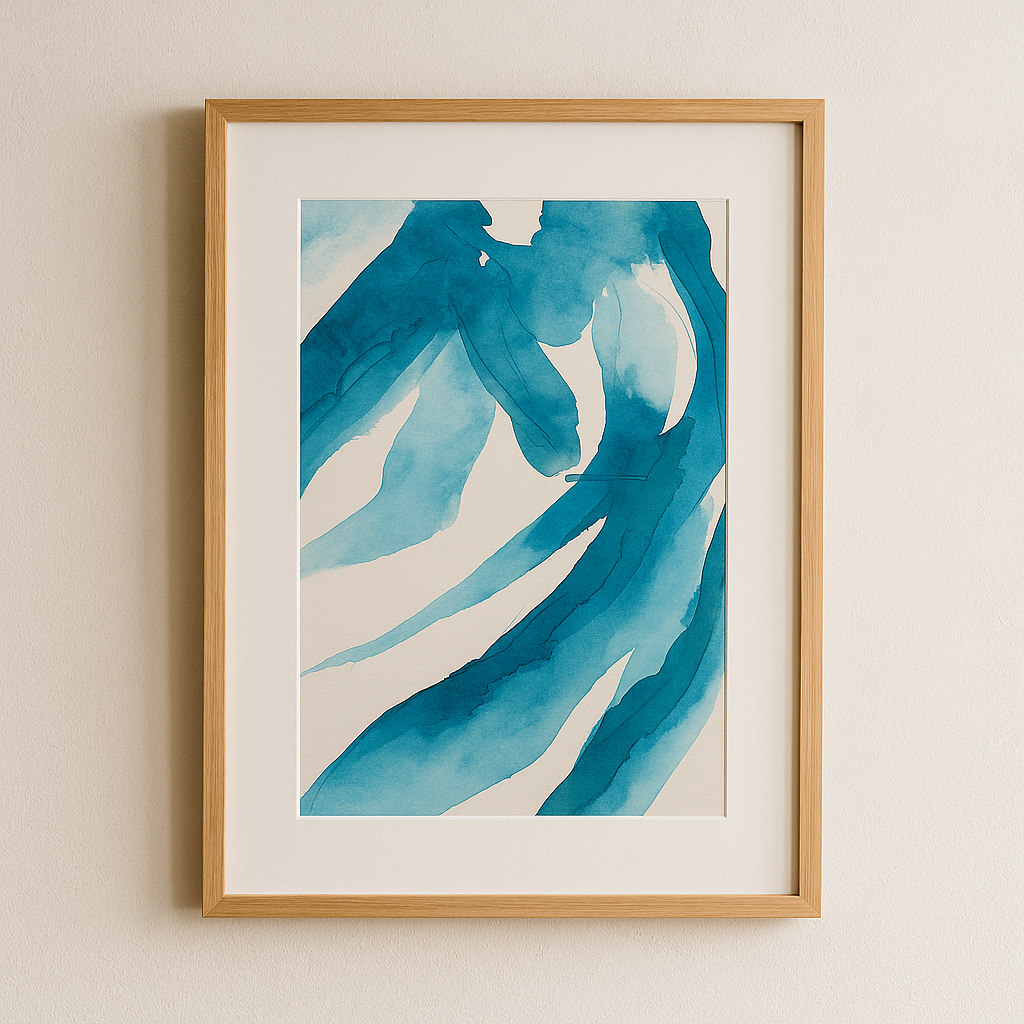 Seaweed Ink Drawing – “Flow” (A4)