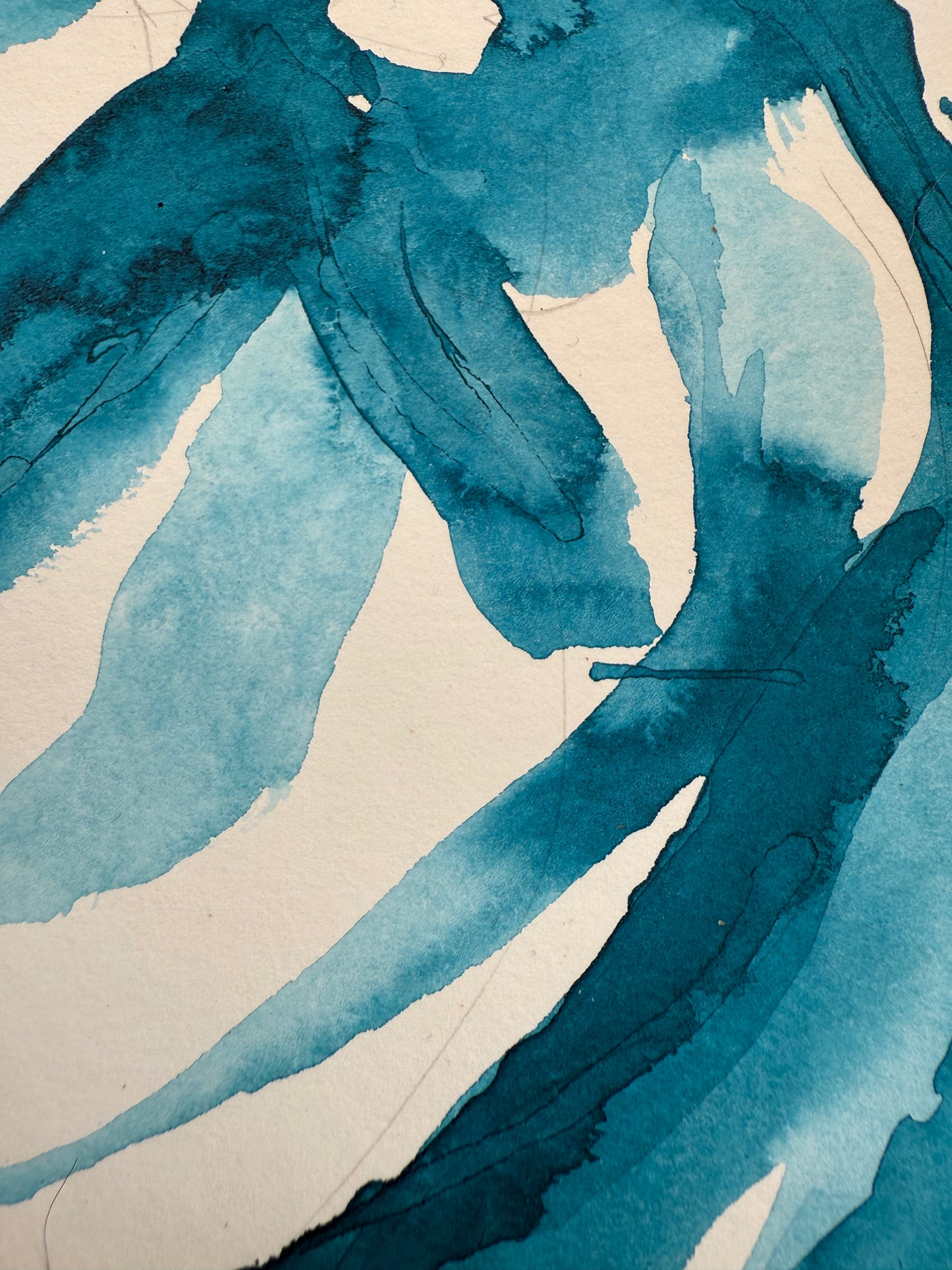Seaweed Ink Drawing – “Flow” (A4)